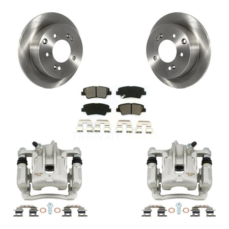 Rear Disc Brake Caliper Rotors And Semi-Metallic Pads Kit For 2010-2013 Kia Soul KC8-100621S