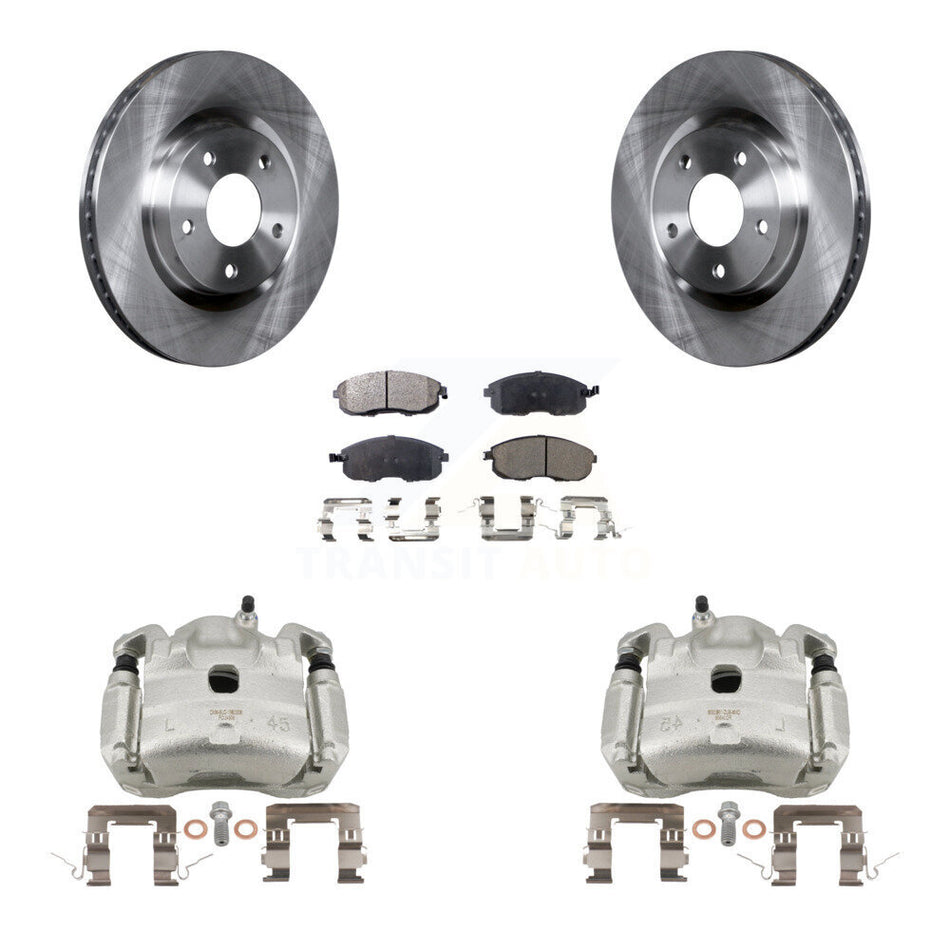 Front Brake Caliper Rotor And Ceramic Pad Kit For 2007-2010 Nissan Sentra SE-R with 2.5L KC8-100621T