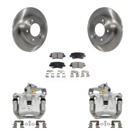 Rear Brake Caliper Rotor Semi-Metallic Pad Kit For Hyundai Elantra GT Kia Forte Veloster KC8-100622P