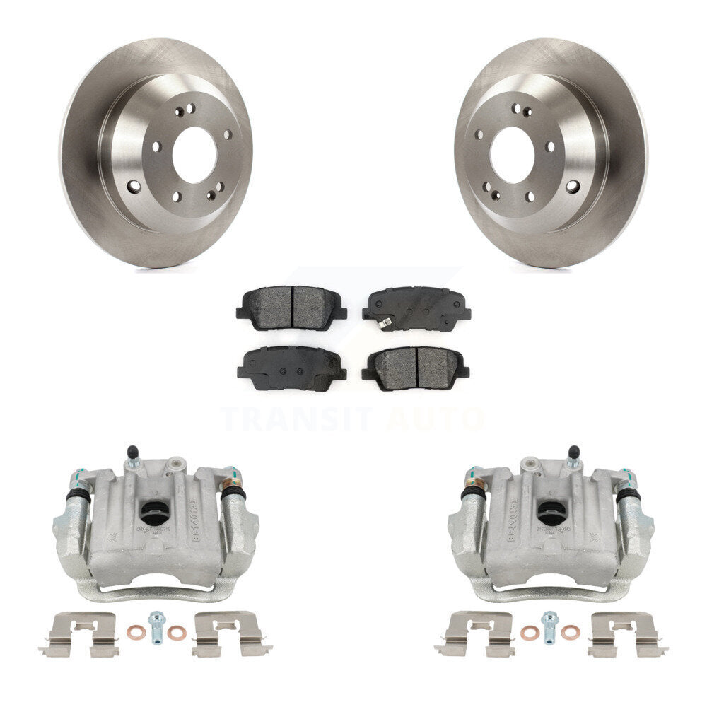 Rear Brake Caliper Rotor Semi-Metallic Pad Kit For Kia Sorento With Red Painted Calipers KC8-100622S