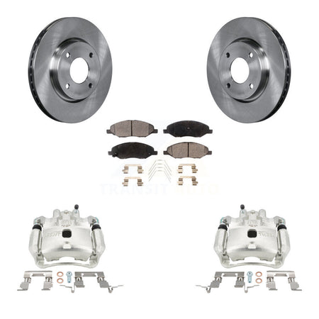 Front Disc Brake Caliper Rotors And Ceramic Pads Kit For 2008 Nissan Versa 4-Wheel ABS KC8-100622T