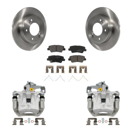 Rear Brake Caliper Rotors Semi-Metallic Pad Kit For Kia Forte Hyundai Forte5 Veloster GT KC8-100623P