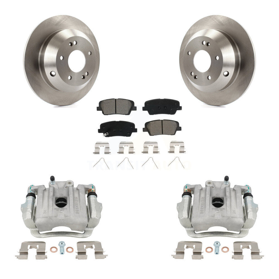Rear Brake Caliper Rotors & Semi-Metallic Pad Kit For Kia Sorento Hyundai Santa Fe Sport KC8-100623S