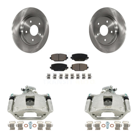 Rear Disc Brake Caliper Rotors And Ceramic Pads Kit For 2017-2018 Dodge Grand Caravan With Single Piston Front KC8-100625C by Transit Auto