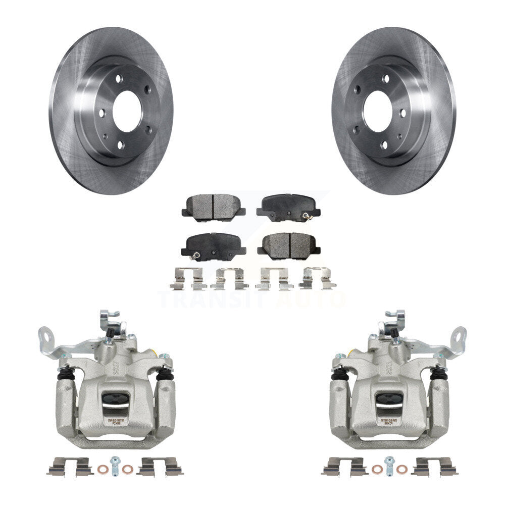 Rear Disc Brake Caliper Rotors And Semi-Metallic Pads Kit For 2014-2015 Mazda 6 KC8-100625P