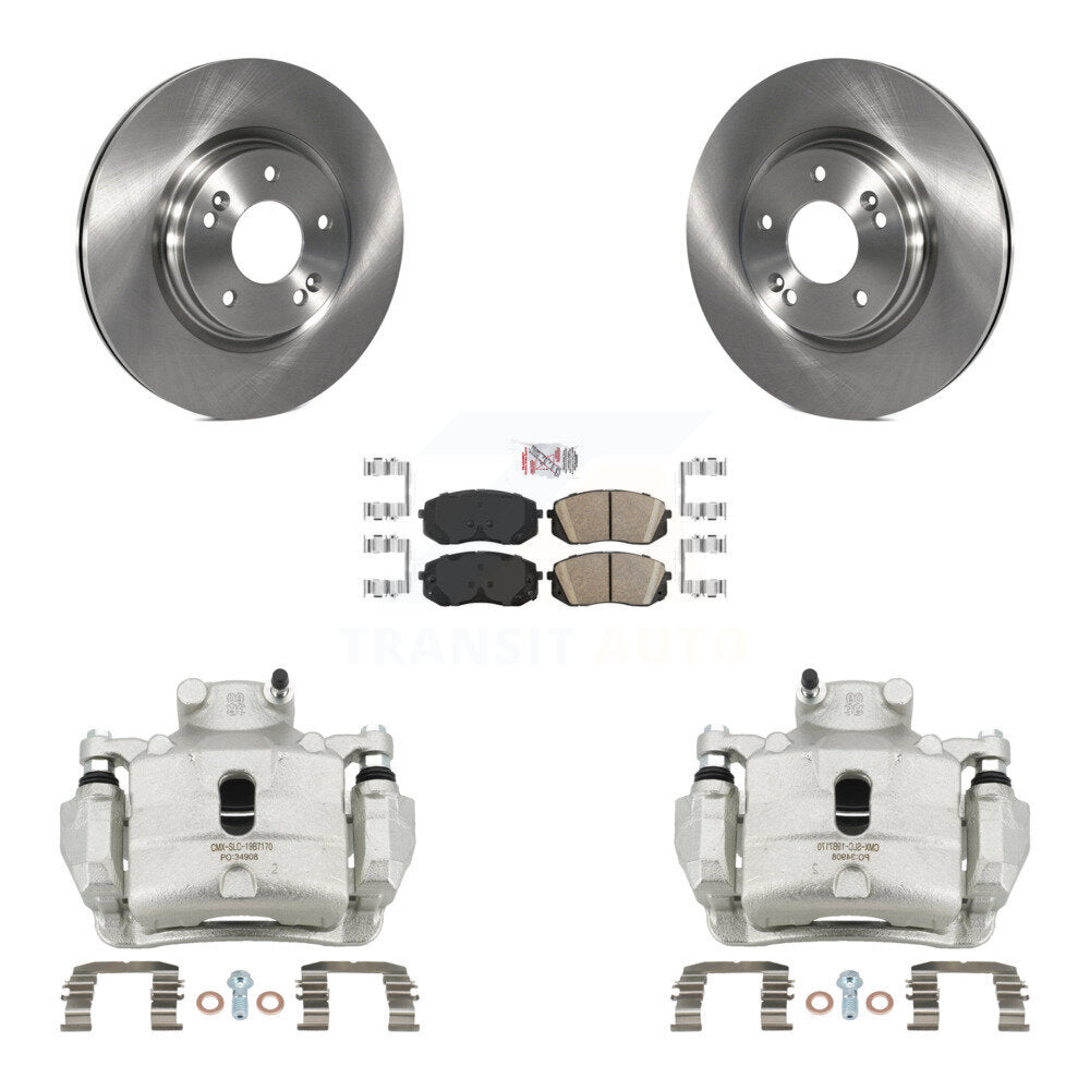 Front Disc Brake Caliper Rotors And Ceramic Pads Kit For Hyundai Sonata Kia Optima KC8-100626N