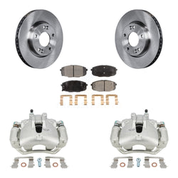 Front Disc Brake Caliper Rotors And Ceramic Pads Kit For Kia Forte Koup Forte5 2.0L KC8-100626T
