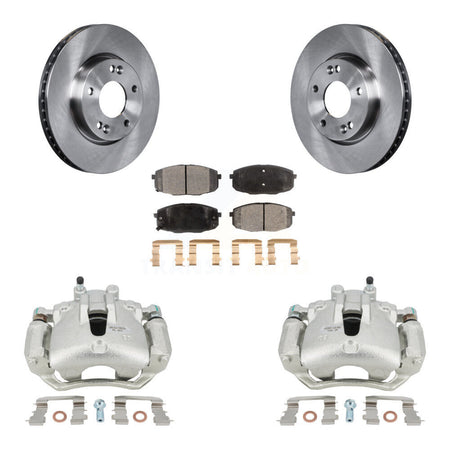 Front Disc Brake Caliper Rotors And Ceramic Pads Kit For Kia Forte Koup Forte5 2.0L KC8-100626T by Transit Auto