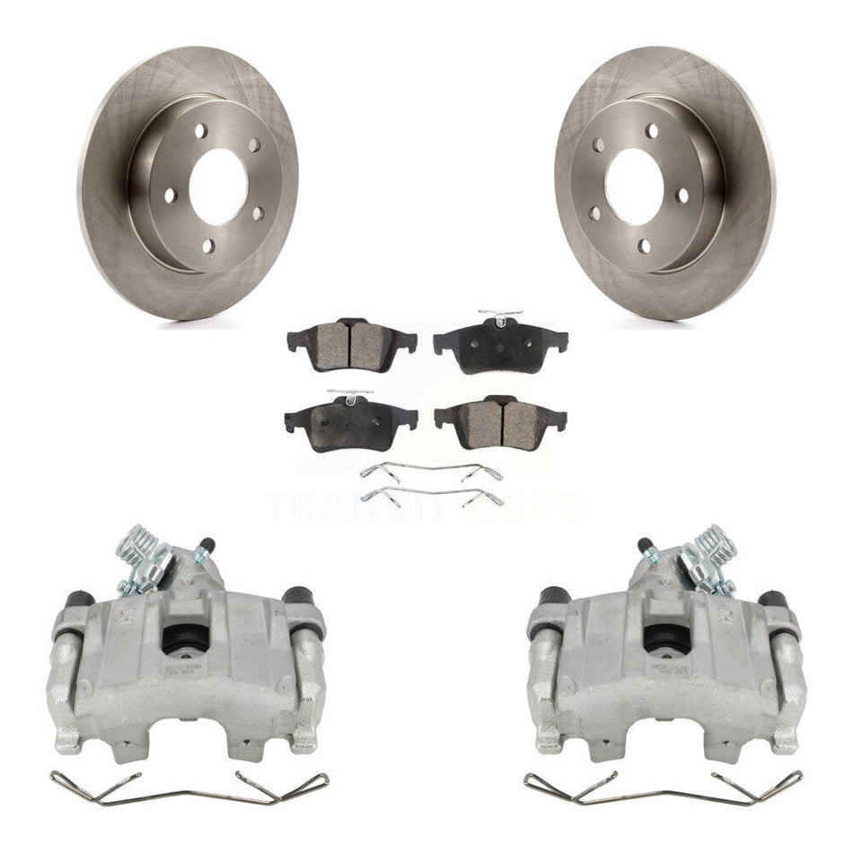 Rear Disc Brake Caliper Rotors And Semi-Metallic Pads Kit For Mazda 3 Sport KC8-100627P
