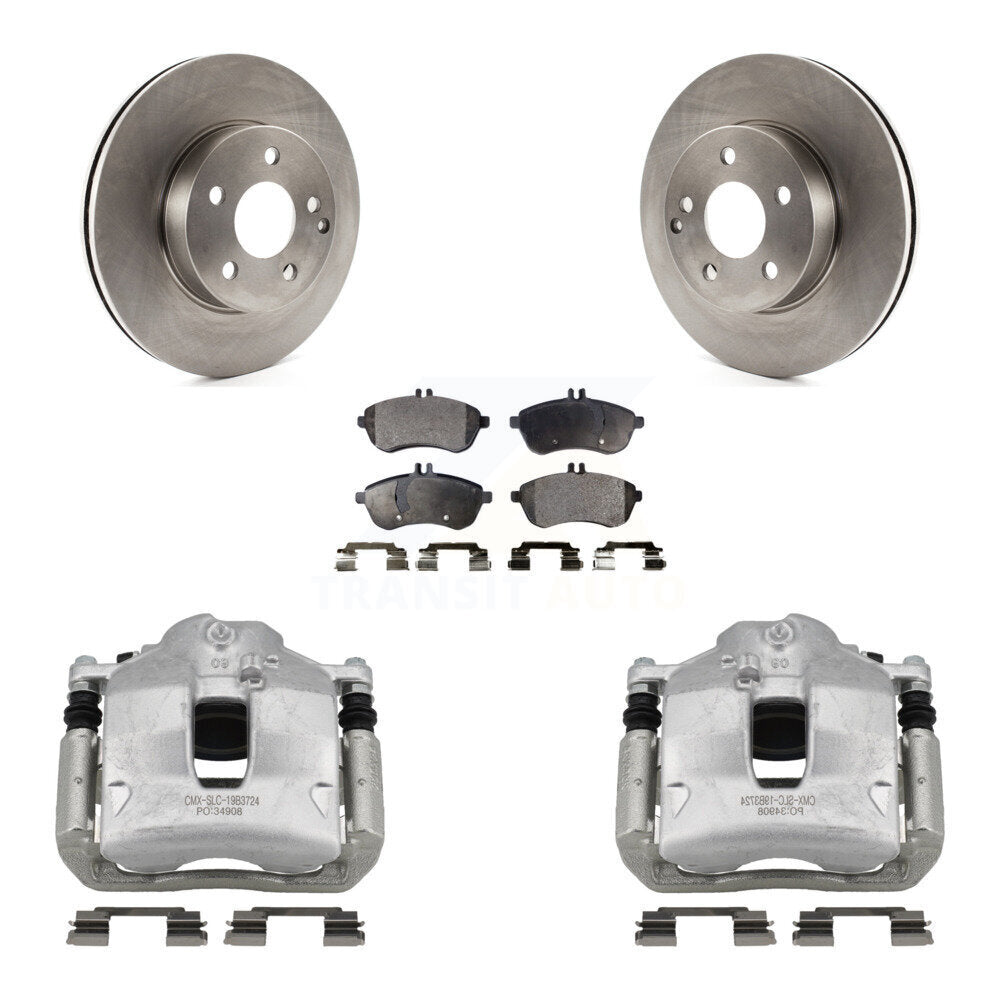 Front Brake Caliper Rotor & Ceramic Pad Kit For Mercedes-Benz C250 Without Sport Package KC8-100631T