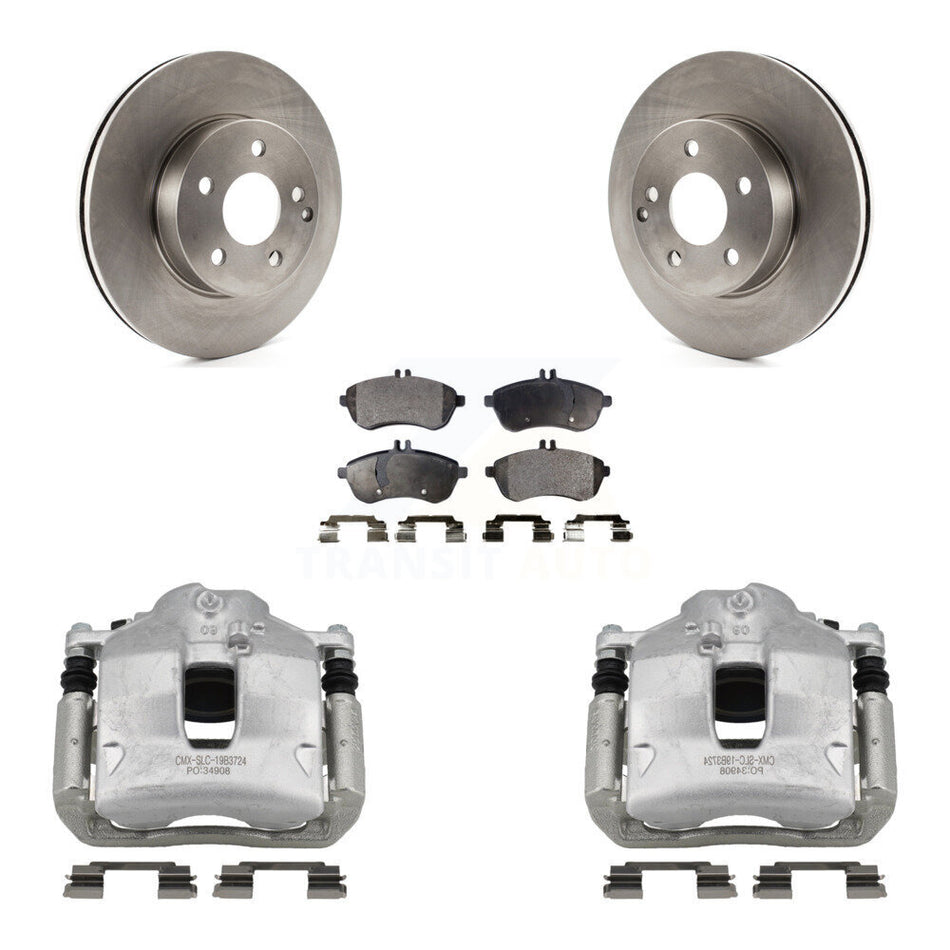 Front Brake Caliper Rotor & Ceramic Pad Kit For Mercedes-Benz C250 Without Sport Package KC8-100631T