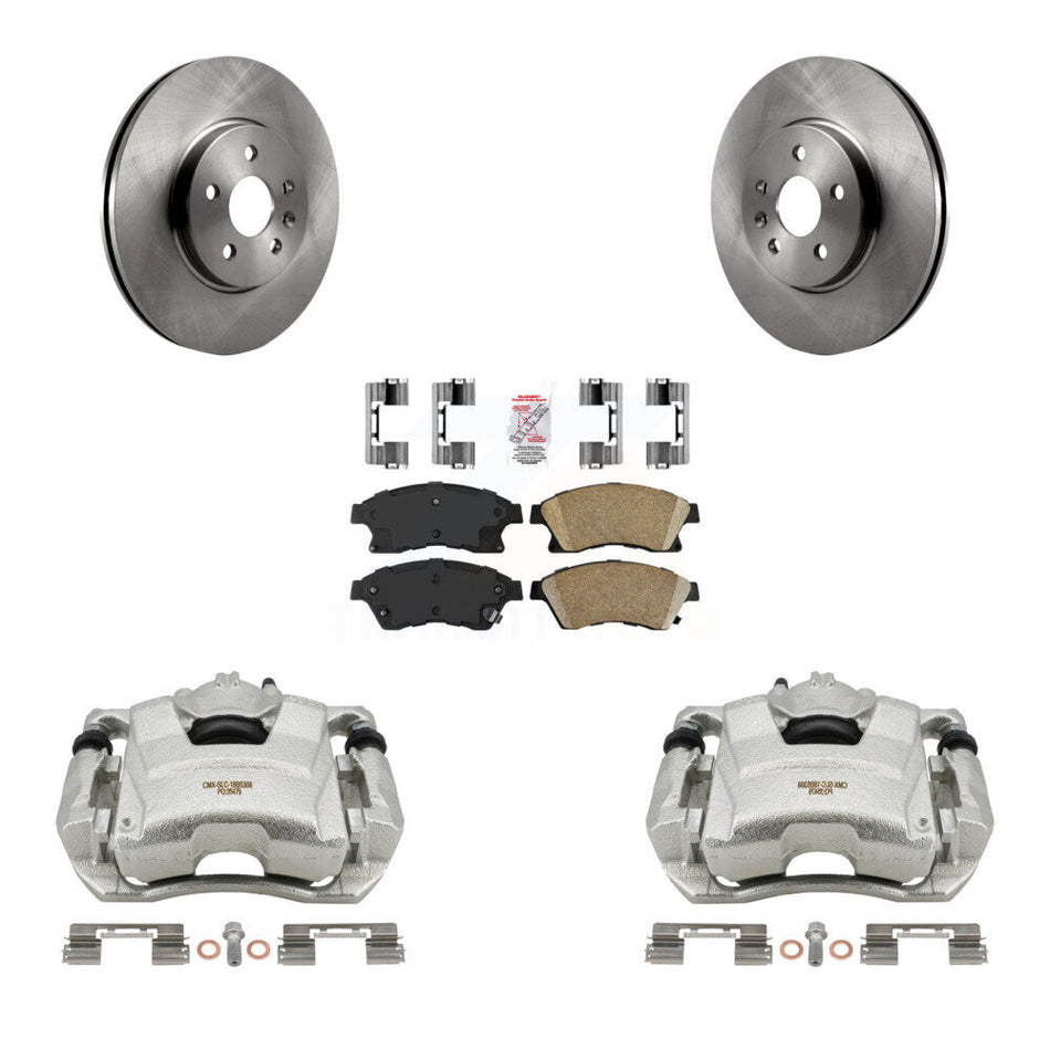 Front Disc Brake Caliper Rotors And Ceramic Pads Kit For 2013-2014 Chevrolet Sonic RS KC8-100632N