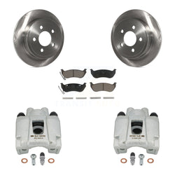 Rear Disc Brake Caliper Rotors And Ceramic Pads Kit For Jeep Liberty Wrangler TJ KC8-100633C