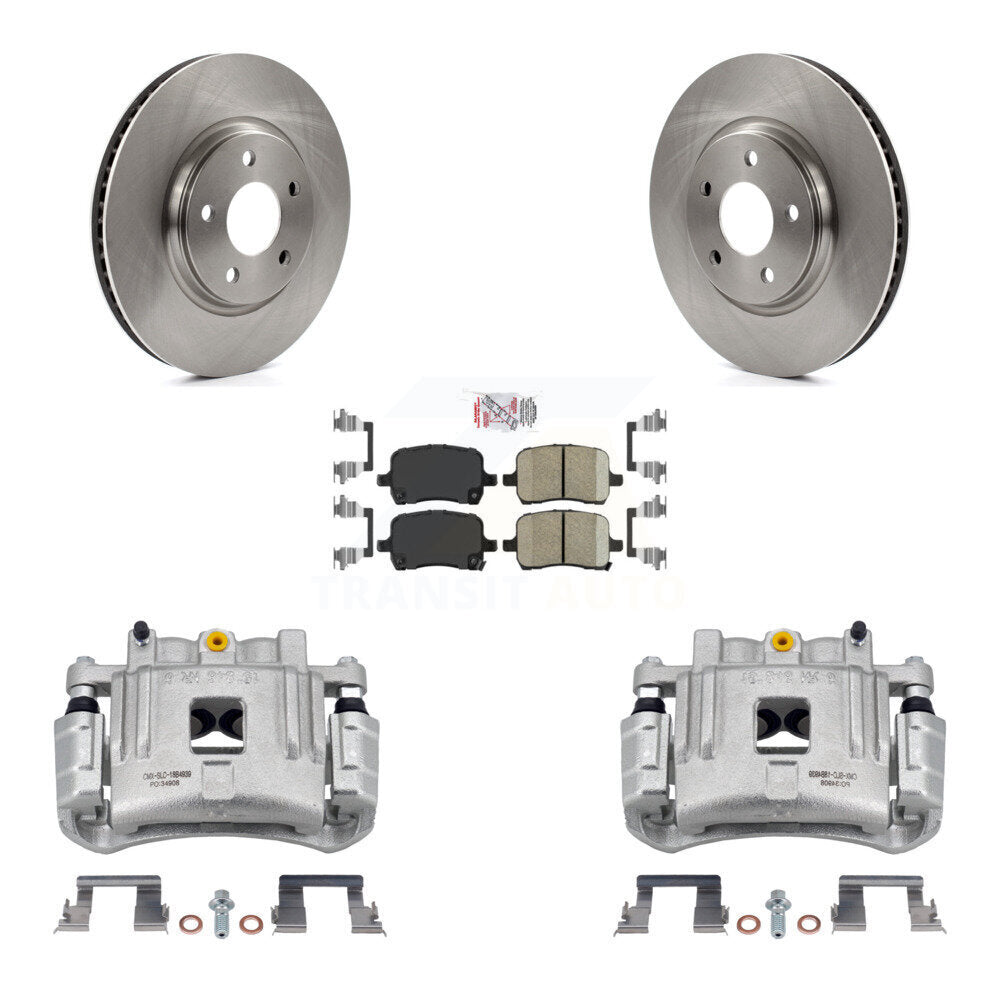 Front Brake Caliper Rotor & Ceramic Pad Kit For 2005 Pontiac G6 With Dual Piston KC8-100633N
