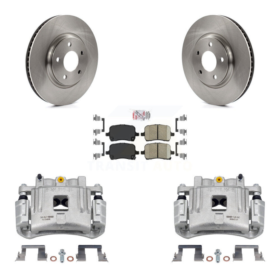 Front Brake Caliper Rotor & Ceramic Pad Kit For 2005 Pontiac G6 With Dual Piston KC8-100633N