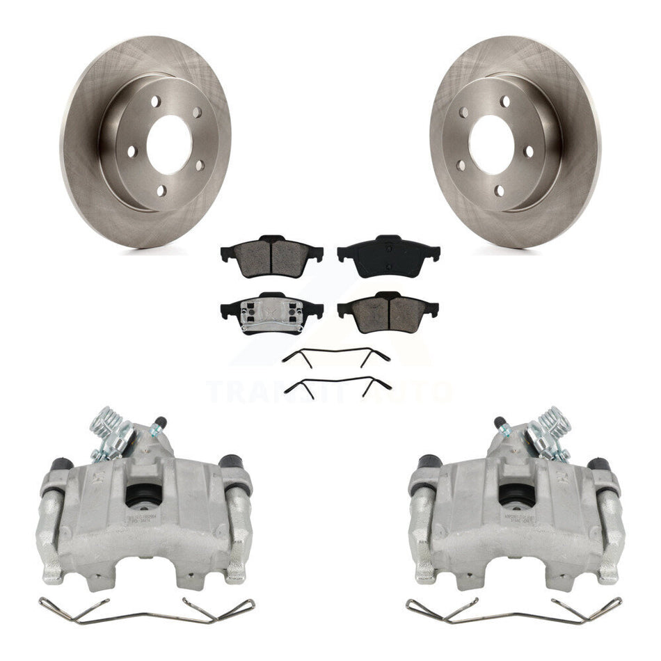 Rear Disc Brake Caliper Rotors And Semi-Metallic Pads Kit For 2004-2005 Mazda 3 2.0L KC8-100633S