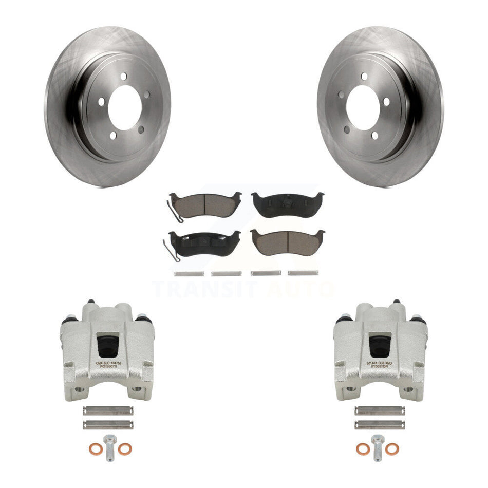 Rear Disc Brake Caliper Rotors And Ceramic Pads Kit For Ford Explorer Sport Trac Mercury Mountaineer KC8-100635C