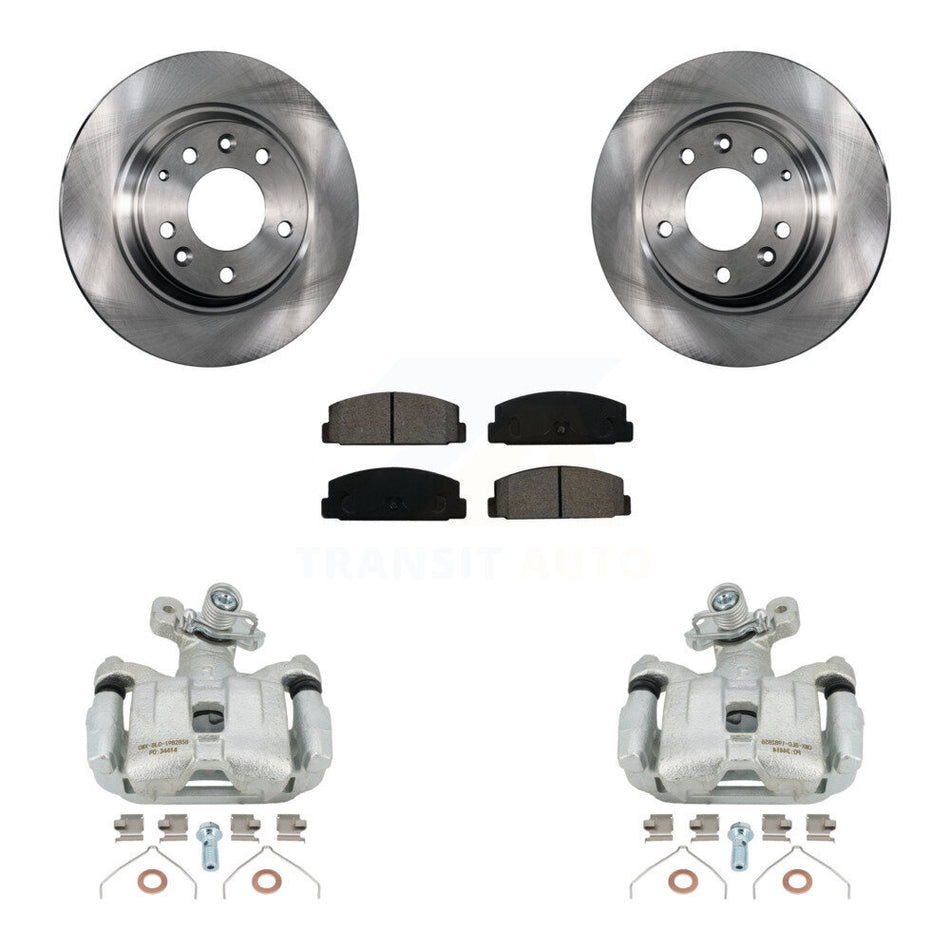 Rear Disc Brake Caliper Rotors And Semi-Metallic Pads Kit For 2003-2005 Mazda 6 KC8-100635S