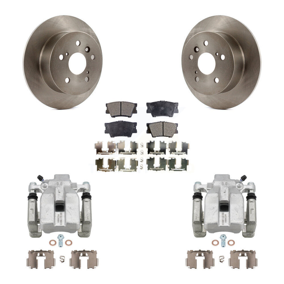 Rear Disc Brake Caliper Rotors Semi-Metallic Pad Kit For Toyota Camry Lexus ES350 Avalon KC8-100636P