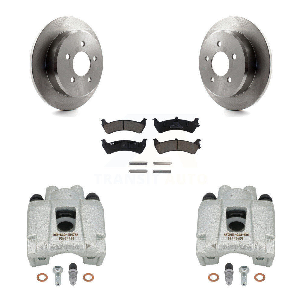 Rear Disc Brake Caliper Rotors And Ceramic Pads Kit For 2001 Mercury Mountaineer From 01 02 KC8-100637C by Transit Auto