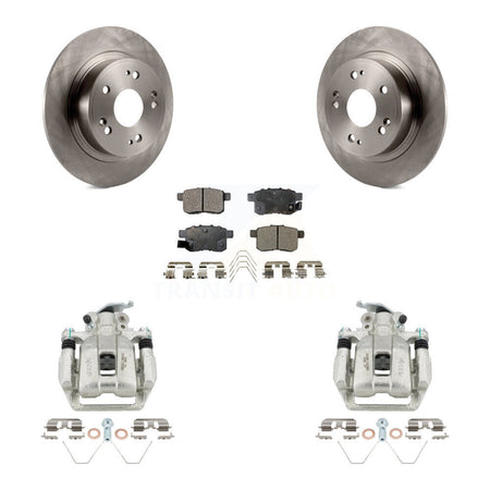 Rear Disc Brake Caliper Rotors And Semi-Metallic Pads Kit For Honda Accord Acura TSX KC8-100637P