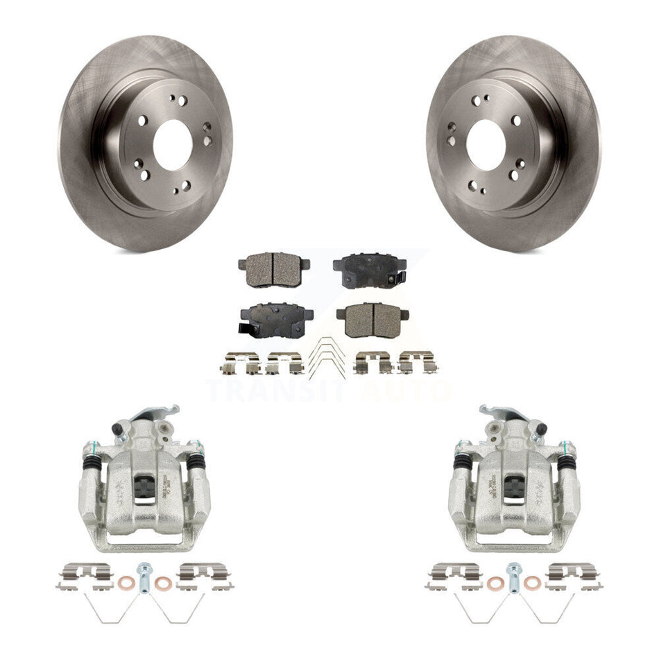 Rear Disc Brake Caliper Rotors And Semi-Metallic Pads Kit For Honda Accord Acura TSX KC8-100637P