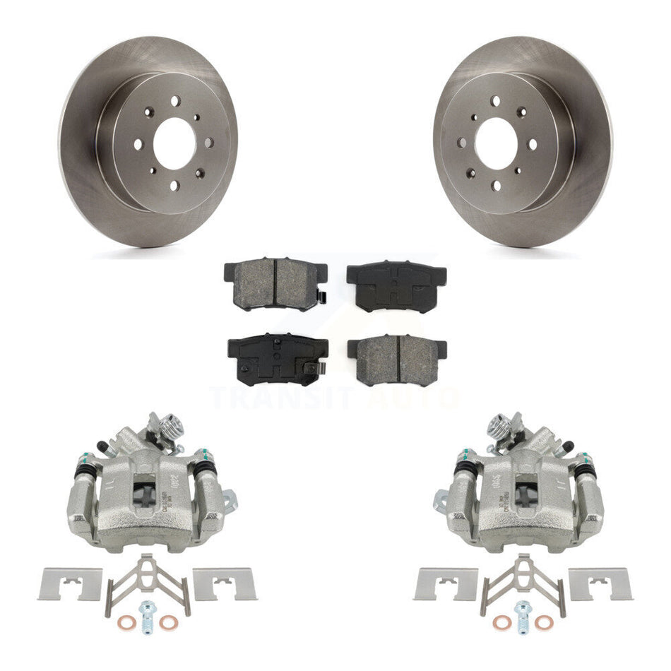 Rear Disc Brake Caliper Rotors And Semi-Metallic Pads Kit For Honda Civic Acura EL KC8-100637S