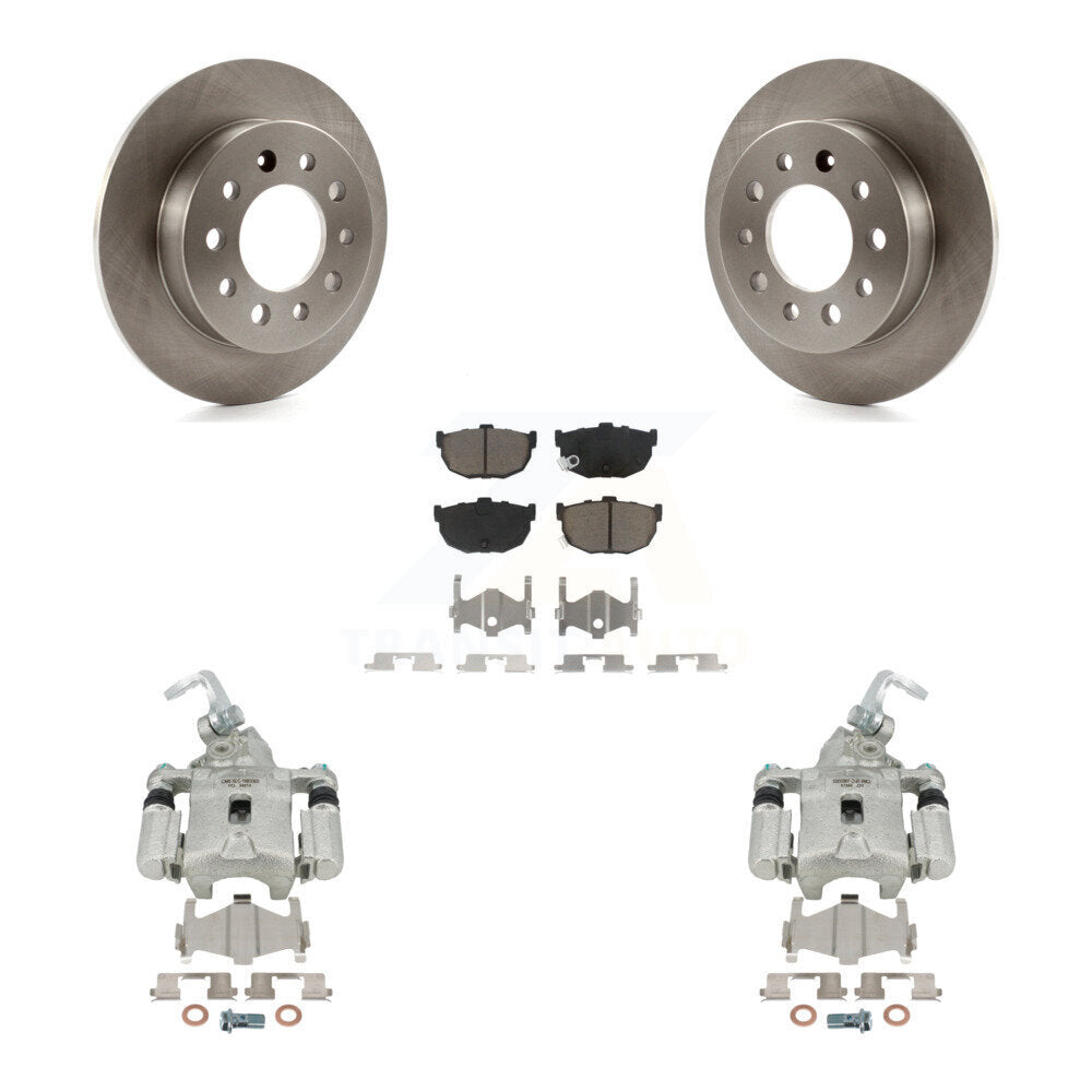 Rear Disc Brake Caliper Rotors And Ceramic Pads Kit For Hyundai Tiburon KC8-100638C by Transit Auto