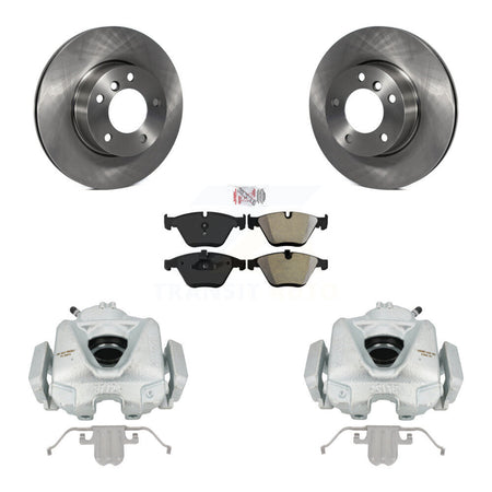 Front Disc Brake Caliper Rotors And Semi-Metallic Pads Kit For 2008 BMW 328i Sedan Wagon Coupe To 08 07 KC8-100639N by Transit Auto