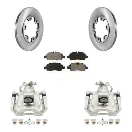 Rear Brake Caliper Rotor Semi-Metallic Pad Kit For Ford Transit-350 HD With 6 Lug Wheels KC8-100640S