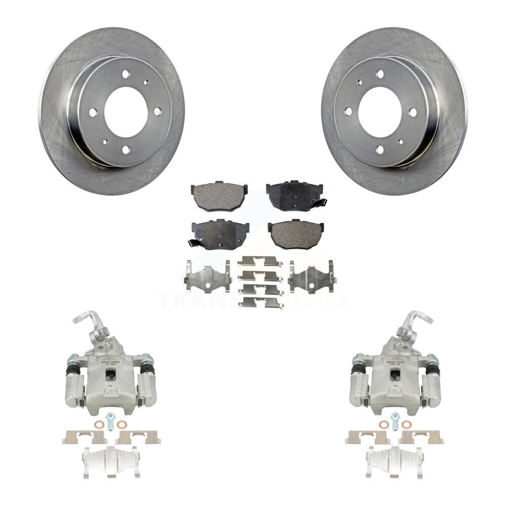 Rear Disc Brake Caliper Rotors And Semi-Metallic Pads Kit For Hyundai Elantra KC8-100641P by Transit Auto