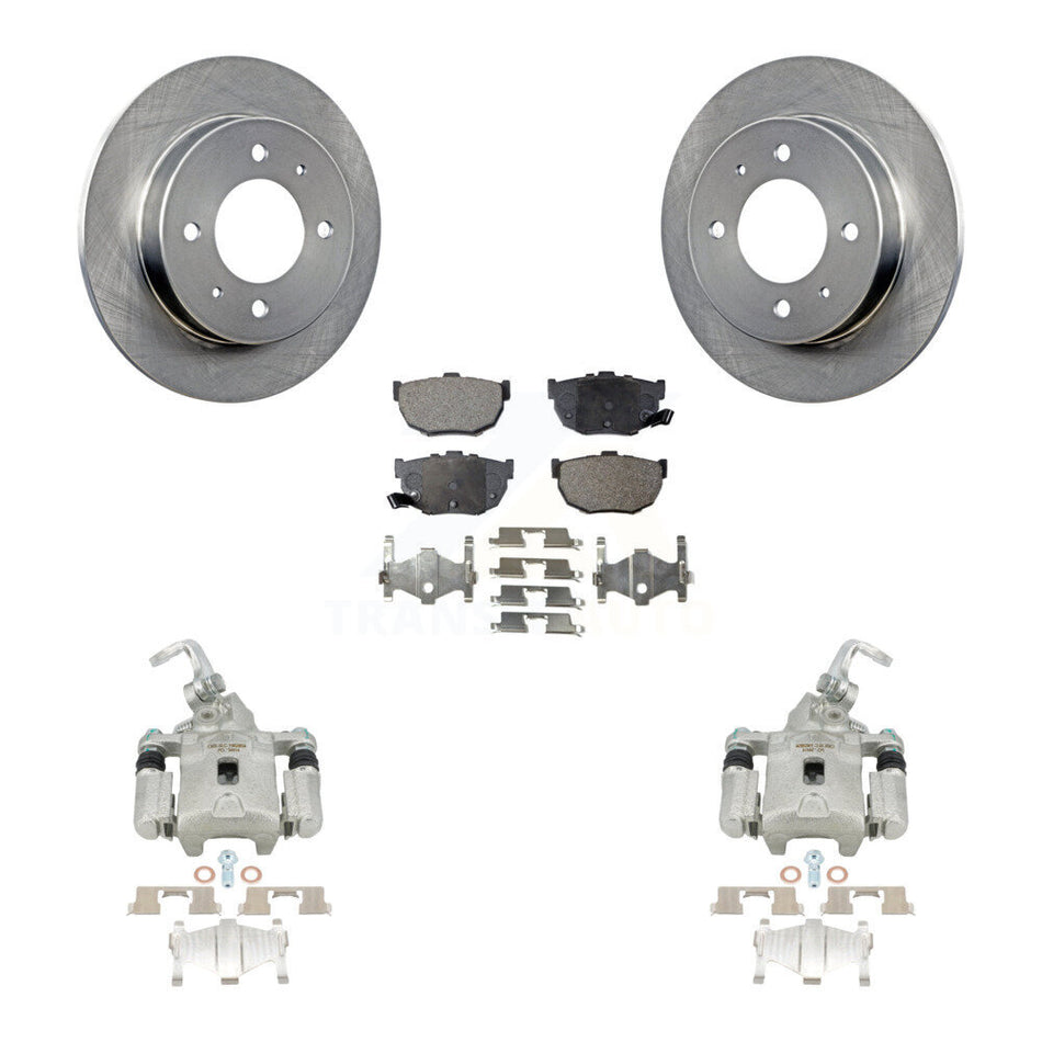 Rear Disc Brake Caliper Rotors And Semi-Metallic Pads Kit For Hyundai Elantra KC8-100641P