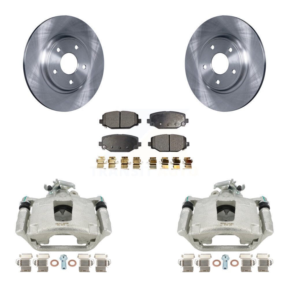 Rear Disc Brake Caliper Rotors And Semi-Metallic Pads Kit For Dodge Grand Caravan KC8-100642P by Transit Auto