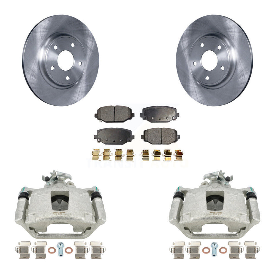 Rear Disc Brake Caliper Rotors And Semi-Metallic Pads Kit For Dodge Grand Caravan KC8-100642P by Transit Auto