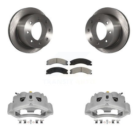 Rear Disc Brake Caliper Rotor And Semi-Metallic Pad Kit For GMC Sierra 3500 HD Chevrolet KC8-100642S