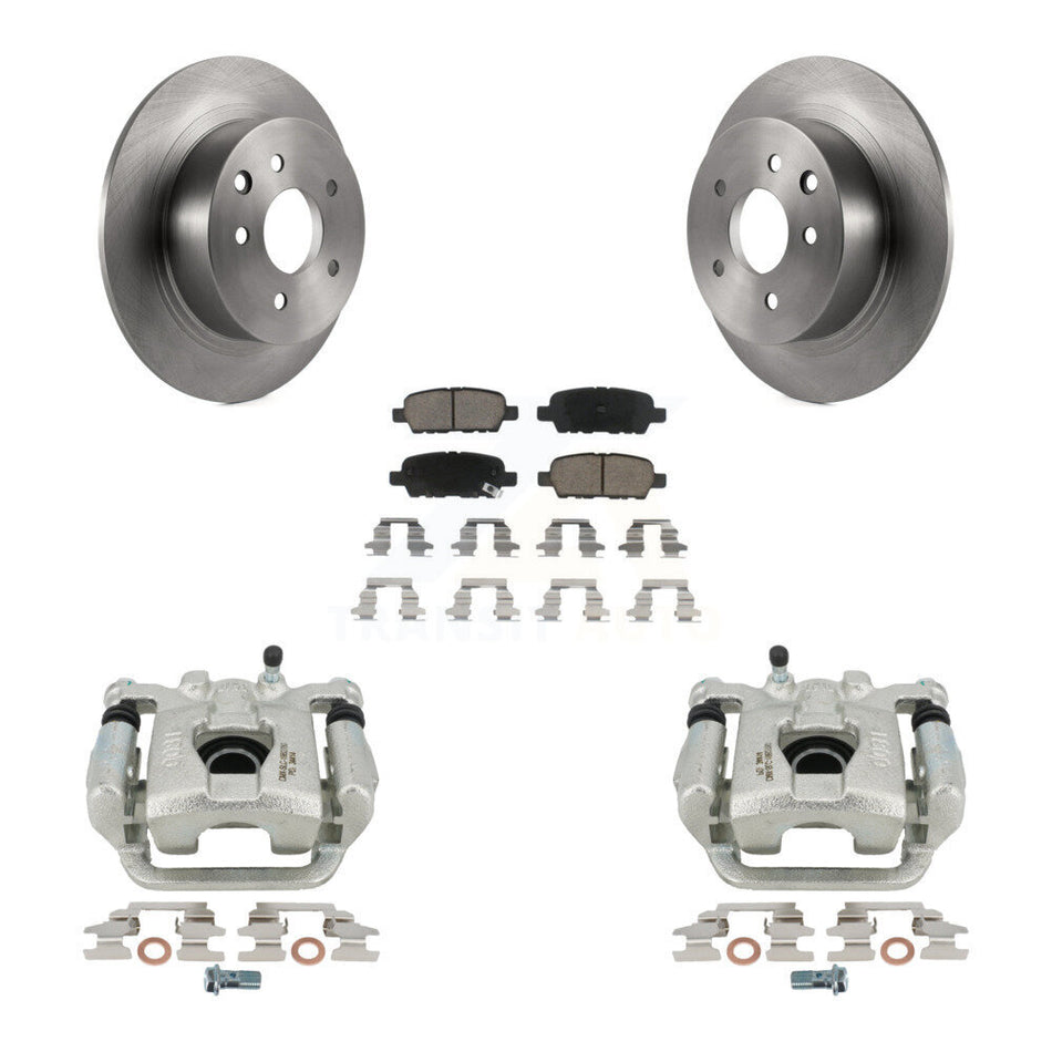 Rear Disc Brake Caliper Rotors And Ceramic Pads Kit For Nissan Altima Maxima KC8-100643C by Transit Auto