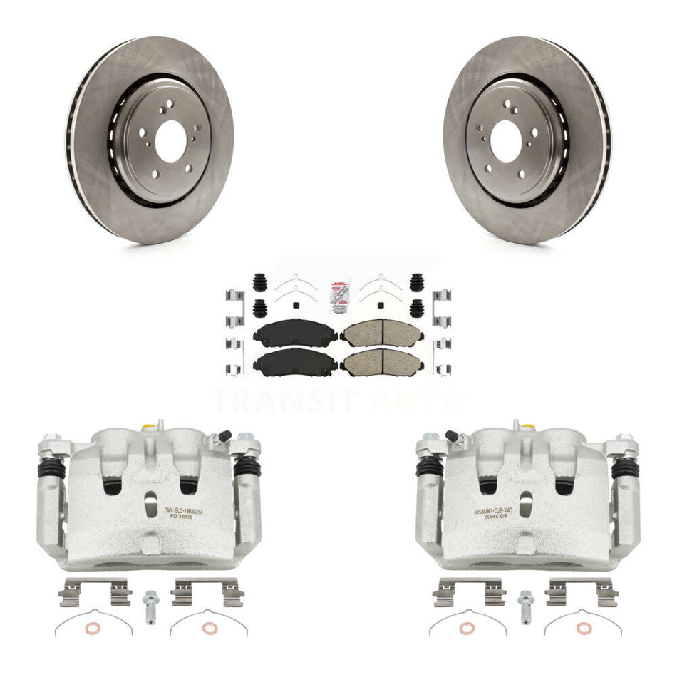 Front Disc Brake Caliper Rotors And Ceramic Pads Kit For 2014-2016 Acura MDX KC8-100643N