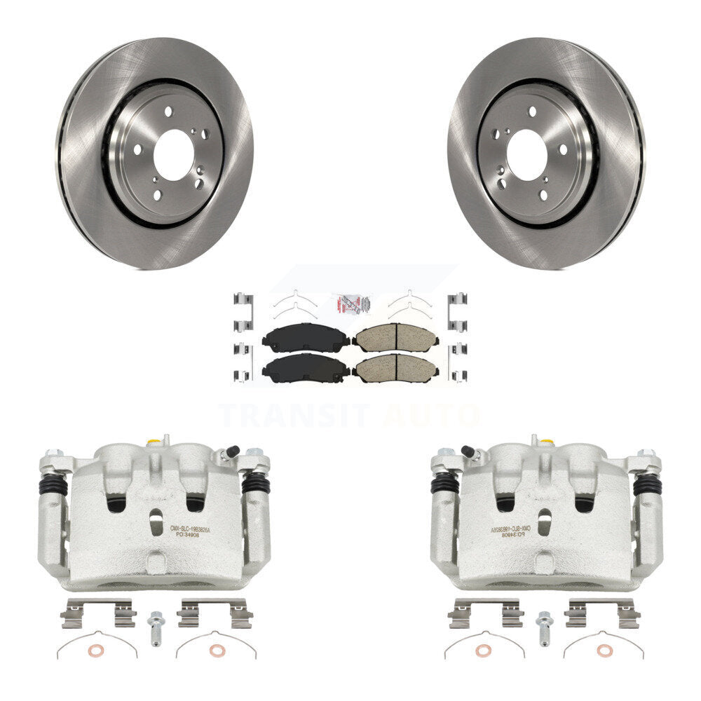 Front Disc Brake Caliper Rotors And Ceramic Pads Kit For Honda Pilot Ridgeline Acura MDX KC8-100646N