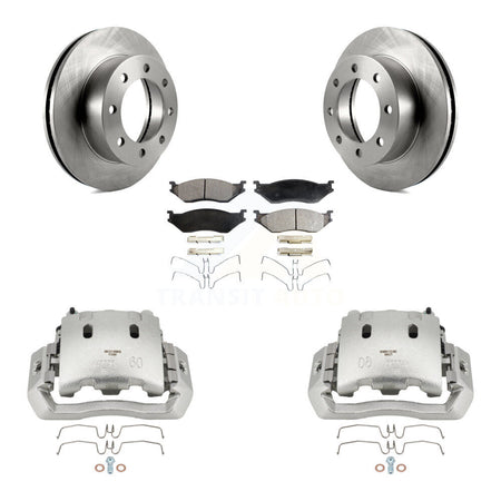Front Brake Caliper Rotors & Ceramic Pad Kit For Ford F-450 Super Duty With 8 Lug Wheels KC8-100646T