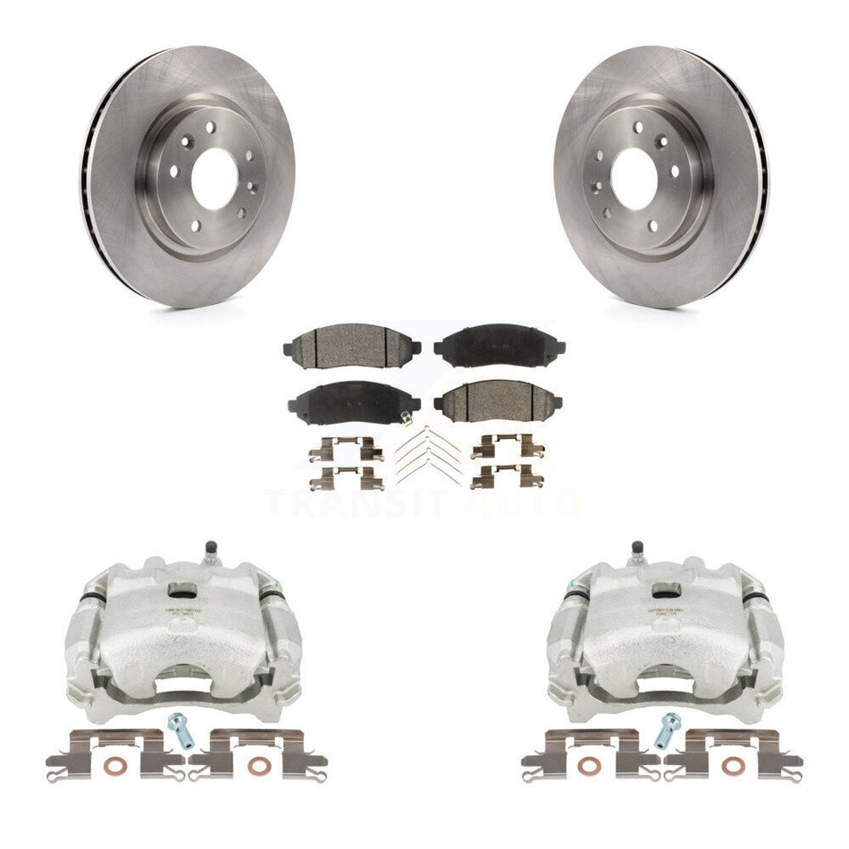 Front Disc Brake Caliper Rotors And Ceramic Pads Kit For 2015 Nissan LEAF Vehicles Manufactured In Japan KC8-100651T by Transit Auto