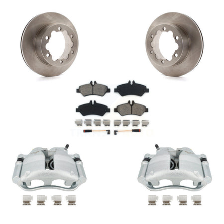 Rear Disc Brake Caliper Rotors And Semi-Metallic Pads Kit For Mercedes-Benz Sprinter 3500 KC8-100652S by Transit Auto