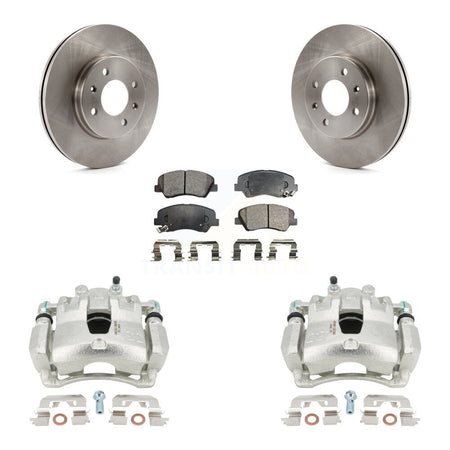 Front Disc Brake Caliper Rotors And Ceramic Pads Kit For Hyundai Accent Kia Rio KC8-100652T by Transit Auto