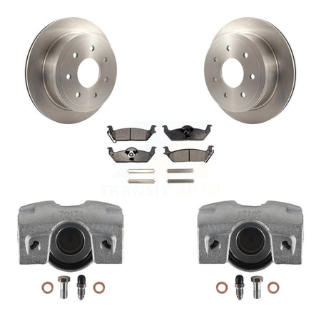 Rear Disc Brake Caliper Rotors And Semi-Metallic Pads Kit For Ford F-150 Lincoln Mark LT KC8-100653P by Transit Auto