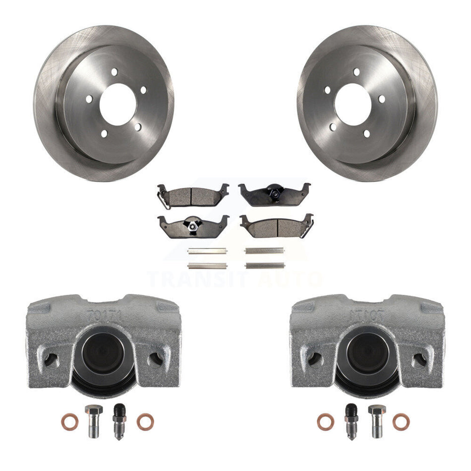 Rear Disc Brake Caliper Rotors And Semi-Metallic Pads Kit For 2004 Ford F-150 With 5 Lug Wheels 11th Digit Of Vin Is C KC8-100654P by Transit Auto