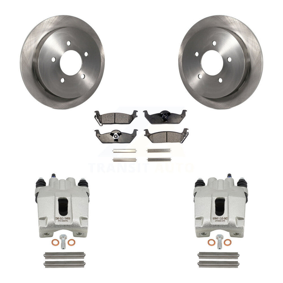 Rear Disc Brake Caliper Rotors And Semi-Metallic Pads Kit For 2004 Ford F-150 With 5 Lug Wheels 11th Digit Of Vin Is C KC8-100654P