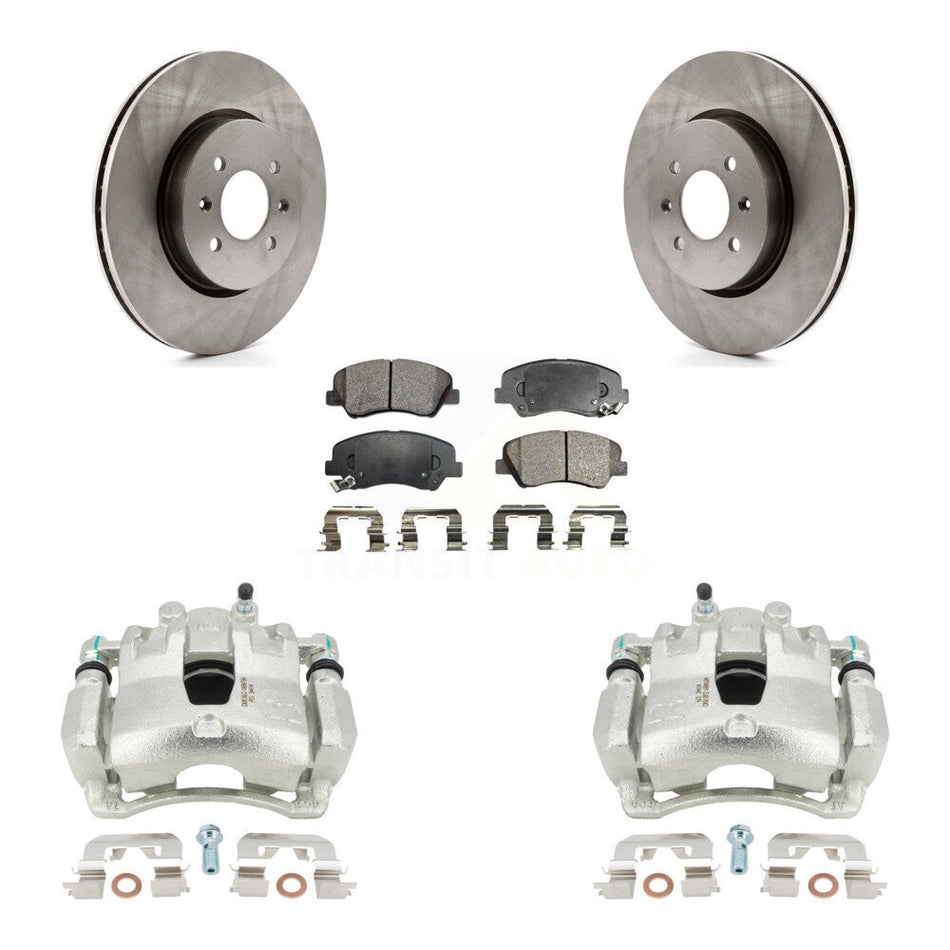 Front Disc Brake Caliper Rotors And Ceramic Pads Kit For Kia Rio KC8-100654T