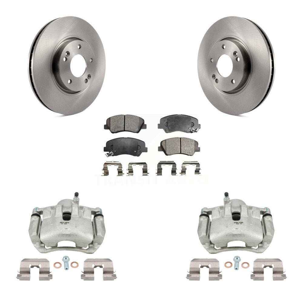 Front Brake Caliper Rotors Ceramic Pad Kit For Kia Forte With 300mm Diameter Rotor KC8-100655T