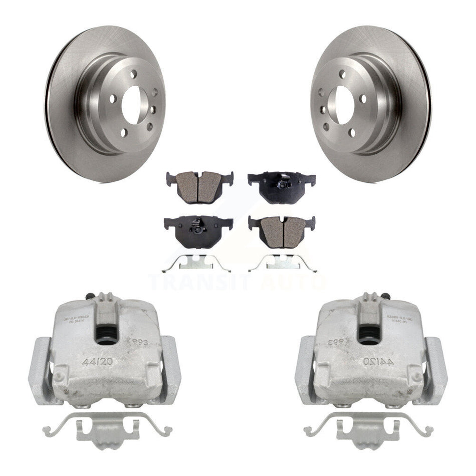 Rear Disc Brake Caliper Rotors And Semi-Metallic Pads Kit For BMW X5 X6 KC8-100656P