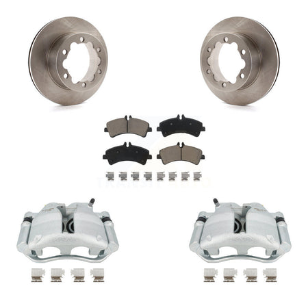 Rear Disc Brake Caliper Rotors And Ceramic Pads Kit For Sprinter 3500 Mercedes-Benz Dodge Freightliner KC8-100657C by Transit Auto