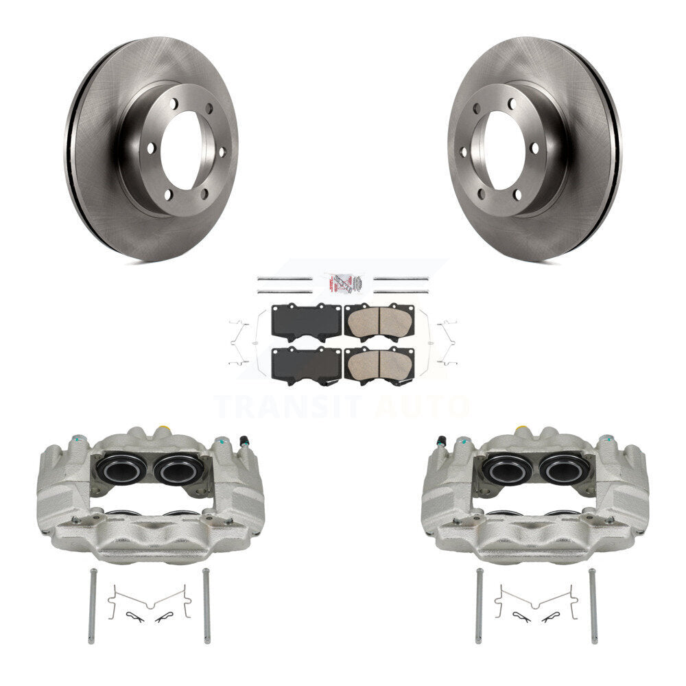 Front Brake Caliper Rotors & Ceramic Pad Kit For 04-06 Toyota Tundra With Casting # 13WG KC8-100657N